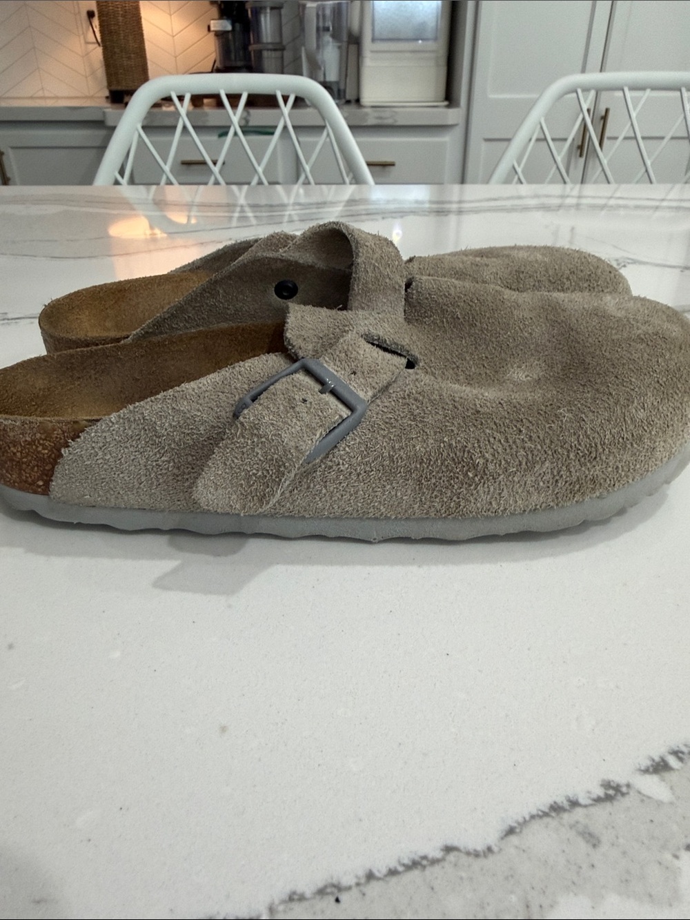 Birkenstock Suede Clog Mule in Taupe/Grey 38-7-7.5 W Men 5-5.5 - Picture 9 of 16